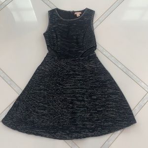 A-line black dress with silver sparkly detail